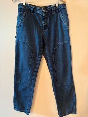 L.L. Bean Double Front Denim Work Pants, Carpenter, Utility Jeans, Sz 32.